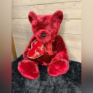 Caltoy Jumbo Red Teddy Bear Plush with Heart Accent Valentine Gift